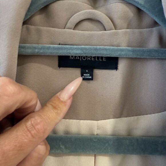 MAJORELLE Leticia Blazer Mini Dress Size S Open Back Beige Cutouts - Picture 6 of 10